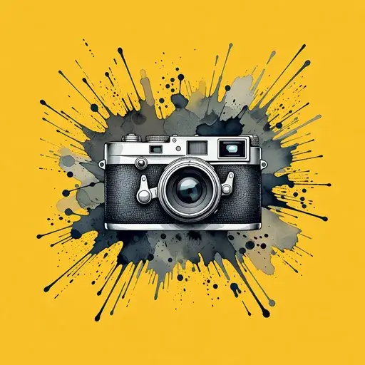 Watercolor camera logo for a photography studio