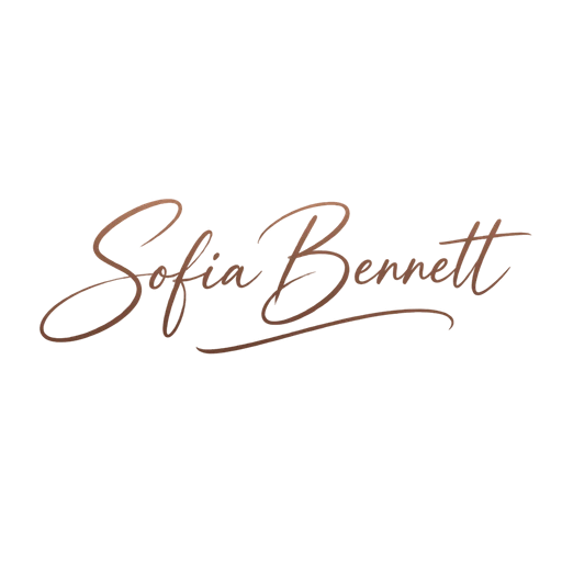 Signature AI logo for Sofia Bennett, a photographer: the name in flowing rose-brown handwritten script with a long underline