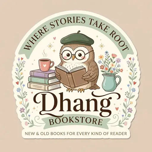 Whimsical retro logo for Dhang Bookstore