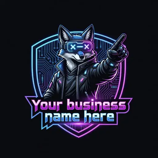 Neon fox crest logo for an esports team