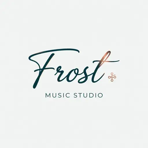 Signature script logo for Frost, a music studio