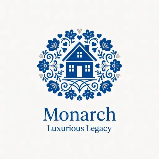 Logo for Monarch i stilen Nordisk folkekunst
