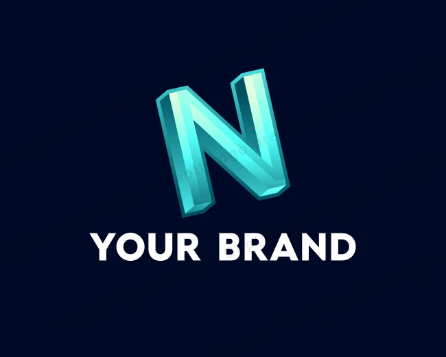 3D Isometric Letter N logo template for Your Brand