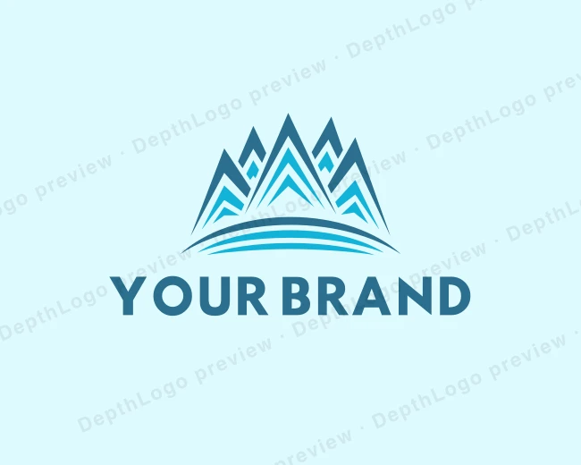 Abstract Mountain Climbing logo template for Your Brand