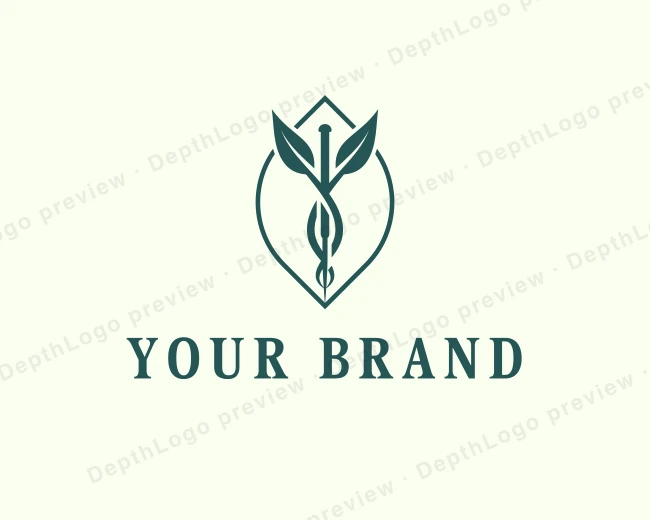 Acupuncture Leaf Wellness logo template for Your Brand