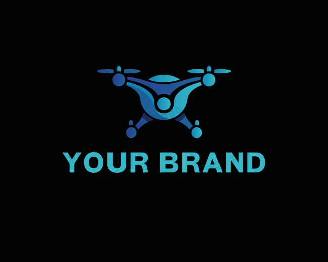 Aerial Drone Quadrotor logo template for Your Brand