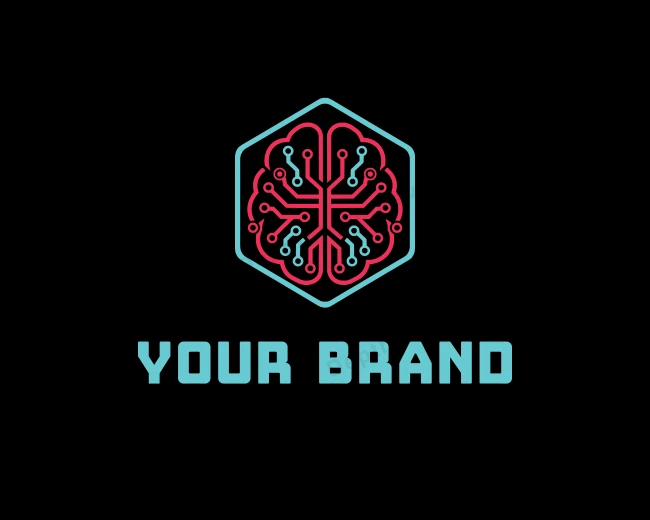 AI Circuit Brain logo template for Your Brand