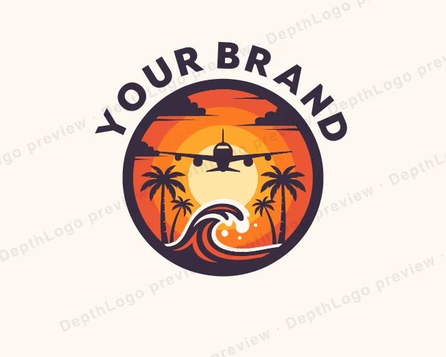 Airplane Travel Vacation logo template for Your Brand