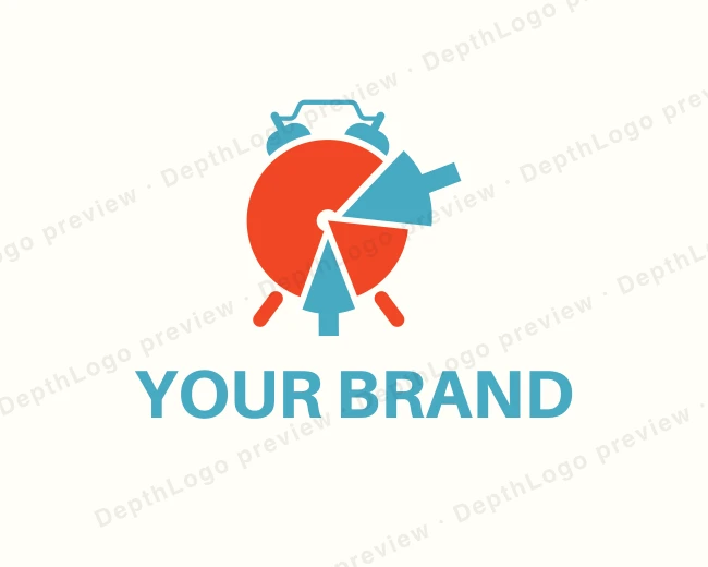 Alarm Clock Arrow logo template for Your Brand