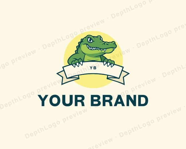 Alligator Cartoon Character logo template for Your Brand