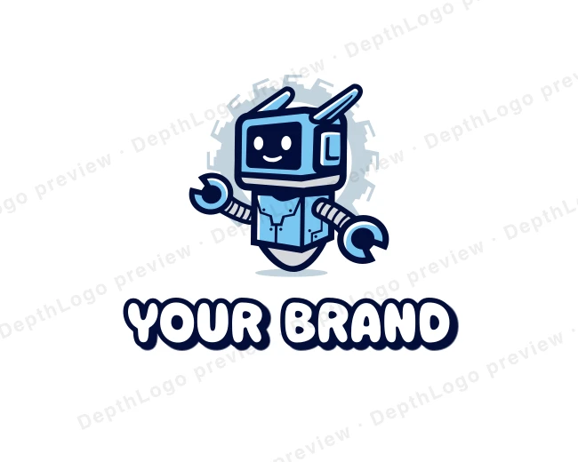 Android Robot Gear logo template for Your Brand