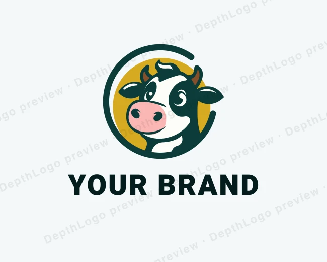 Animal Cartoon Cow logo template for Your Brand