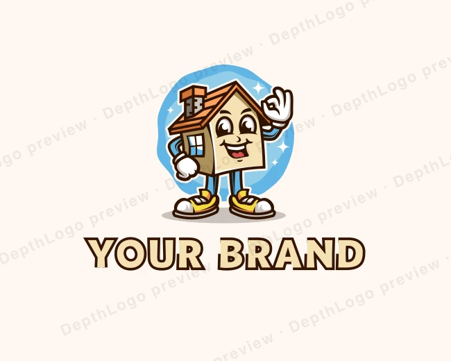 Apartment House Cartoon logo template for Your Brand
