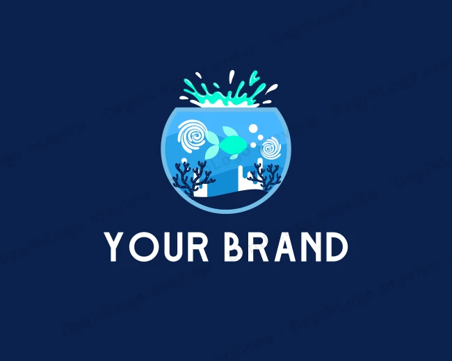 Aquarium Fish Aquatic logo template for Your Brand