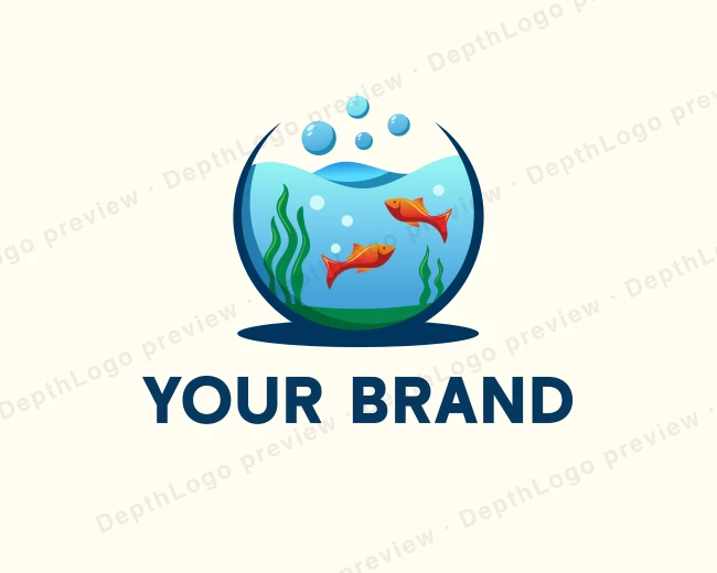 Aquarium Water Fish logo template for Your Brand
