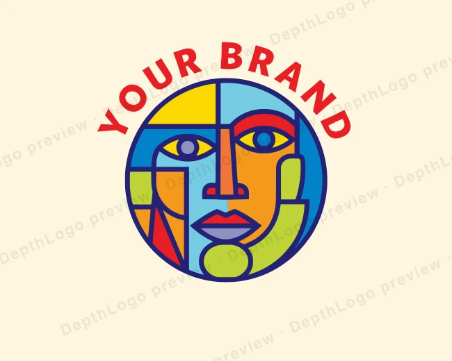 Art Gallery Cubism logo template for Your Brand