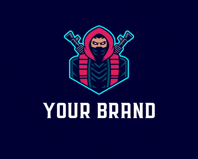 Assassin Mercenary Character logo template for Your Brand