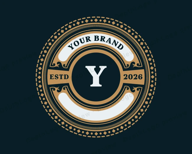 Badge Stamp Distillery logo template for Your Brand
