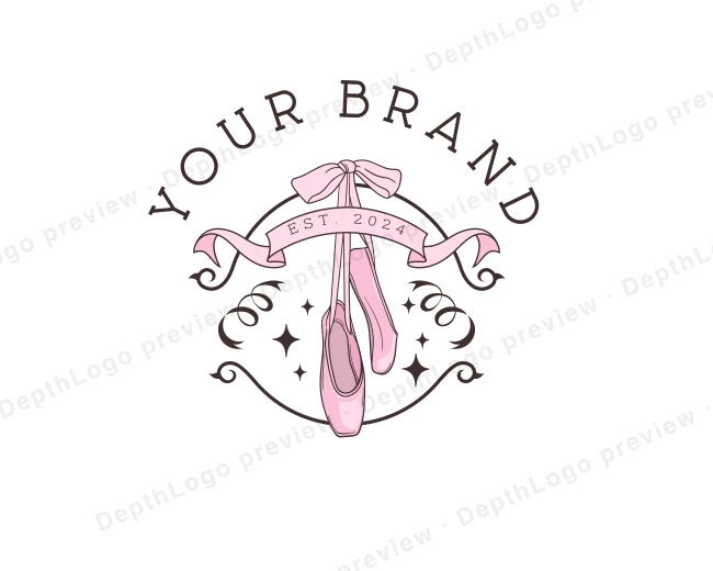 Ballerina Ballet Shoe logo template for Your Brand