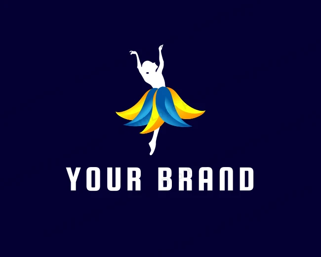 Ballerina Dance Ballet logo template for Your Brand