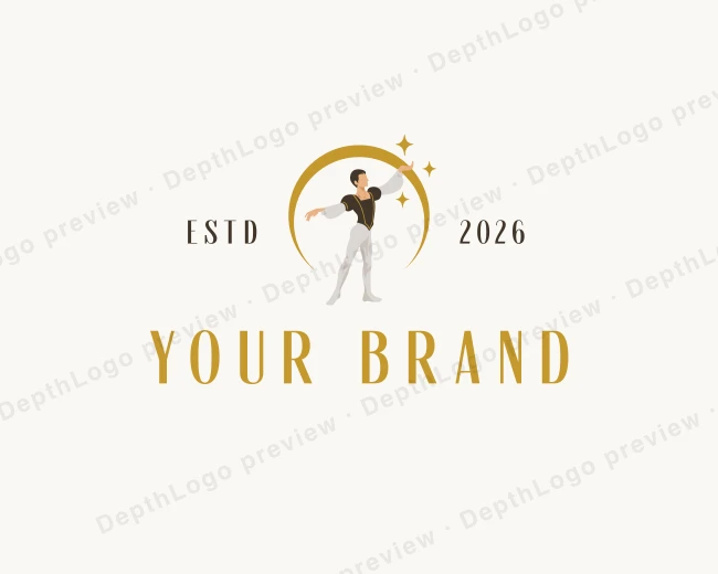 Ballet Male Dancer logo template for Your Brand
