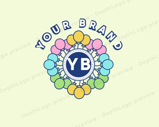 Balloon Birthday Party logo template for Your Brand