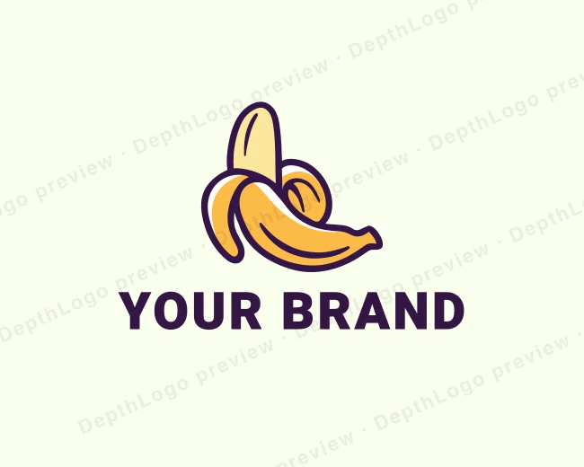 Banana Fruit Harvest logo template for Your Brand