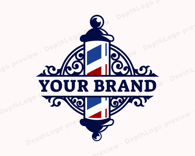 Barber Pole Hairdresser logo template for Your Brand