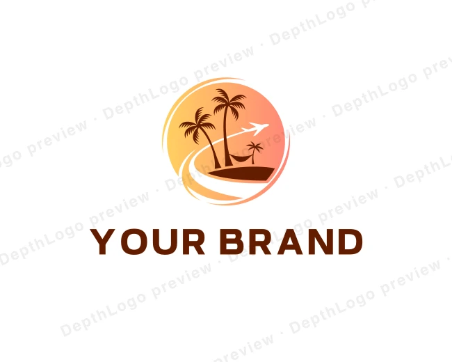 Beach Resort Travel logo template for Your Brand