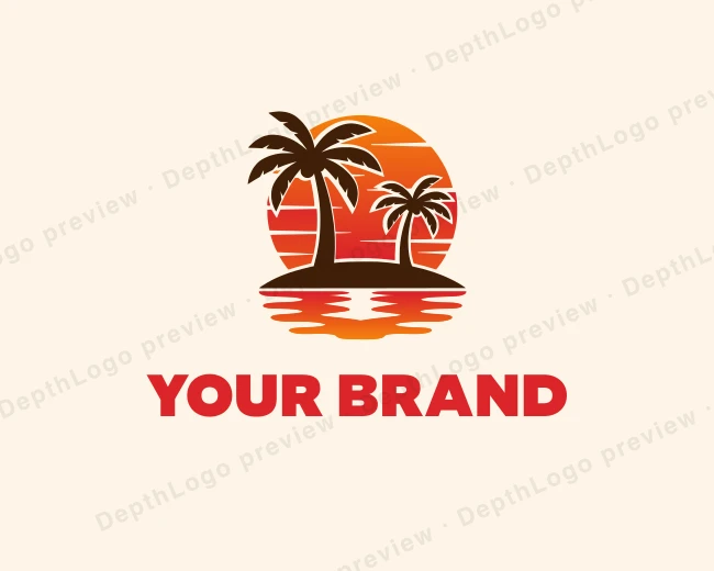 Beach Resort Vacation logo template for Your Brand