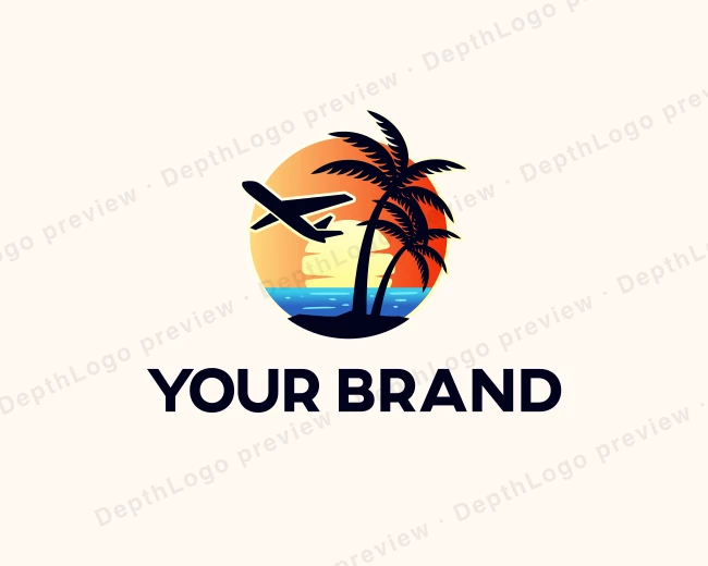 Beach Travel Tourism logo template for Your Brand