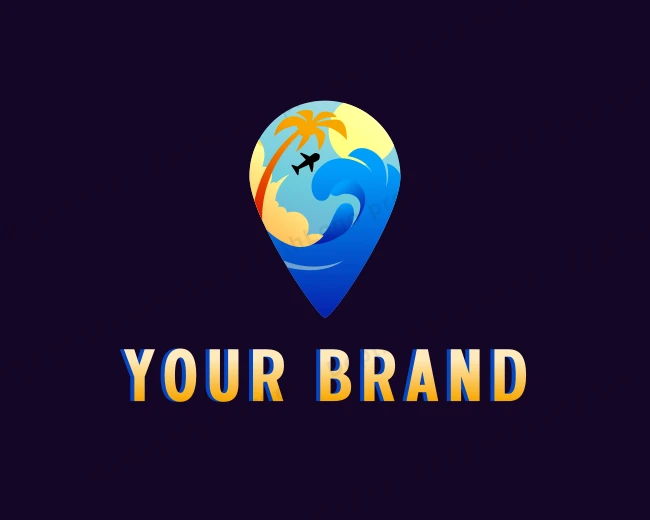Beach Vacation Travel logo template for Your Brand