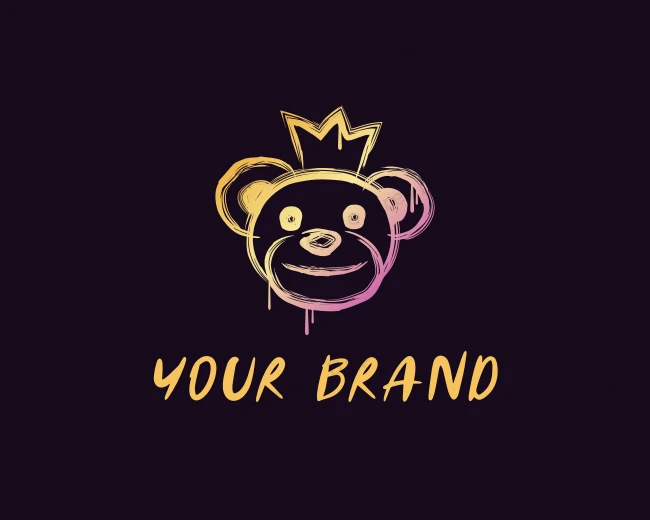 Bear Graffiti Sketch logo template for Your Brand