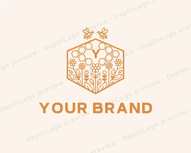Beekeeper Botanical Beekeeping logo template for Your Brand