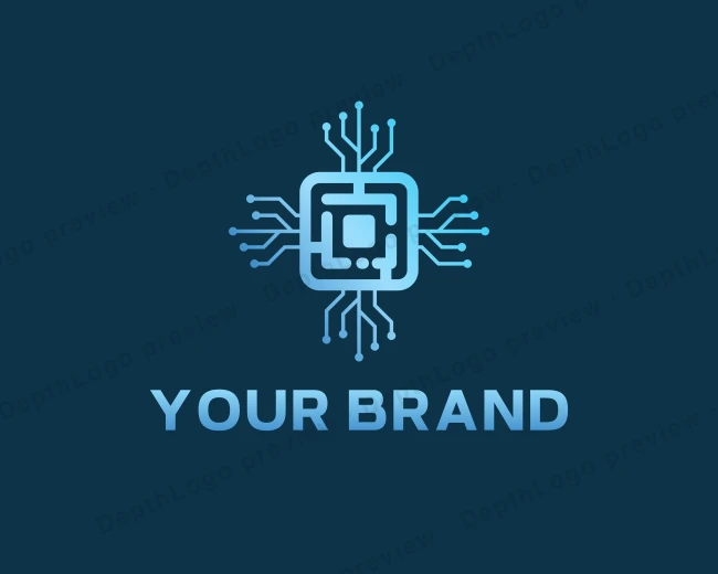 Biometrics Tech Circuitry logo template for Your Brand
