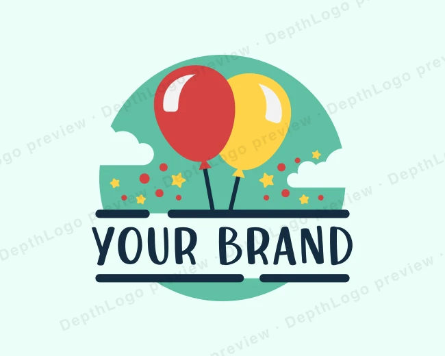 Birthday Party Balloons logo template for Your Brand