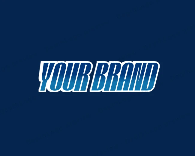 Blue Sporty Font logo template for Your Brand