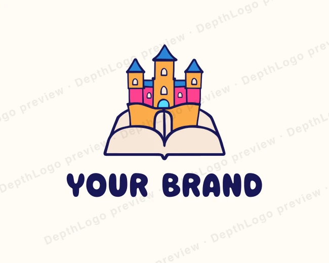 Book Castle Kindergarten logo template for Your Brand