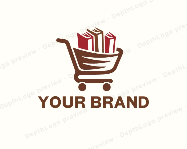 Book Library Cart logo template for Your Brand