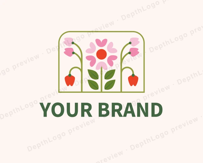 Botanical Flower Garden logo template for Your Brand