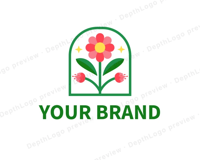 Botanical Flower Garden logo template for Your Brand