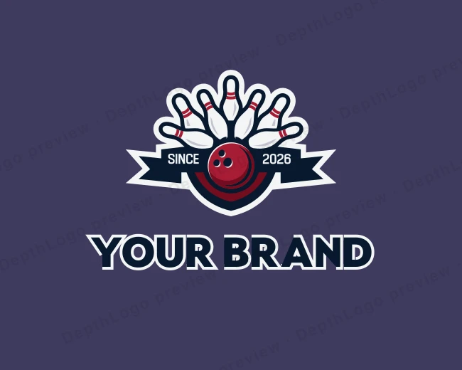 Bowling Alley Sports Tournament logo template for Your Brand