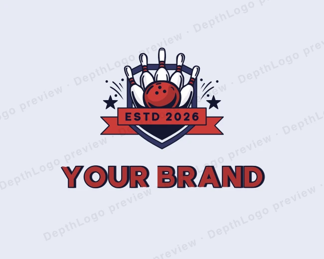 Bowling Pin Alley logo template for Your Brand