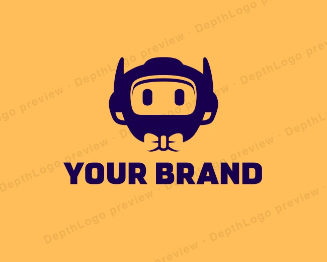 Bowtie Toy Robot logo template for Your Brand