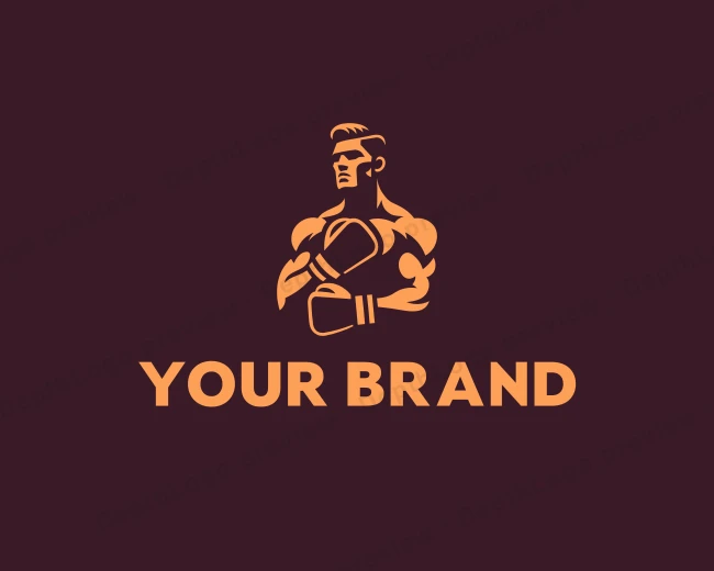 Boxing Athlete Fighter logo template for Your Brand