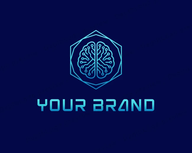 Brain Neurology AI logo template for Your Brand