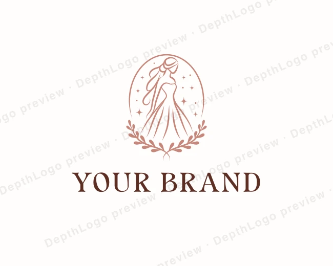 Bridal Wedding Gown logo template for Your Brand
