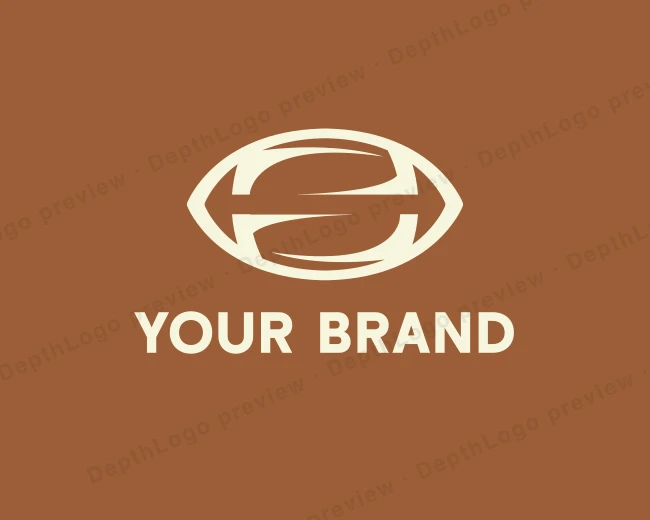Brown Rugby Ball logo template for Your Brand
