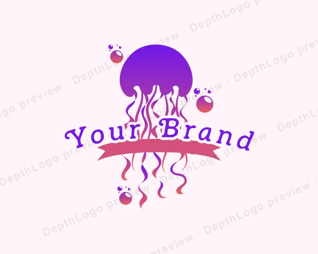 Bubble Sting Jellyfish logo template for Your Brand