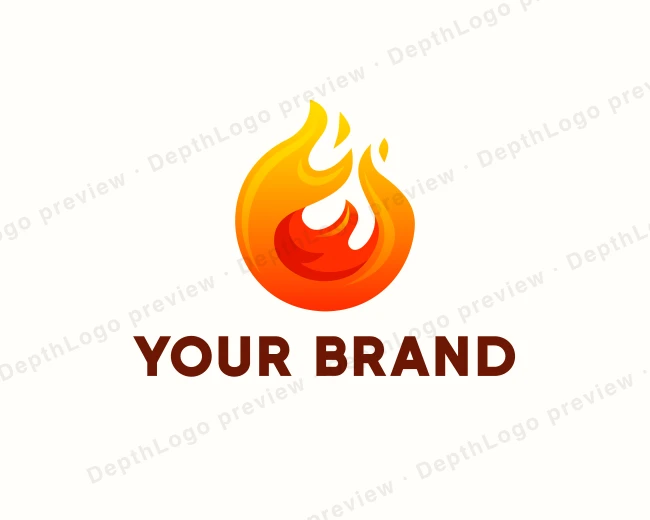 Burning Flame Fire logo template for Your Brand
